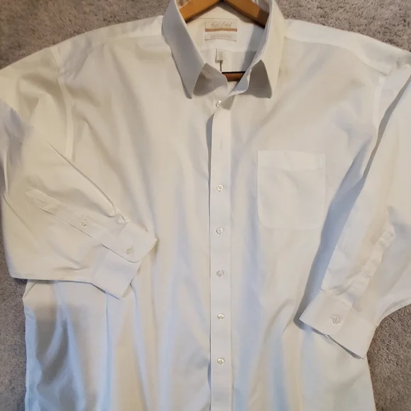 Roundtree & Yorke Shirts | Gold Label Roundtree & Yorke Men's White Dress Shirt Non- Iron Size 20|35 Big | Color: White | Size: 20|35 Big | Mdebra358'